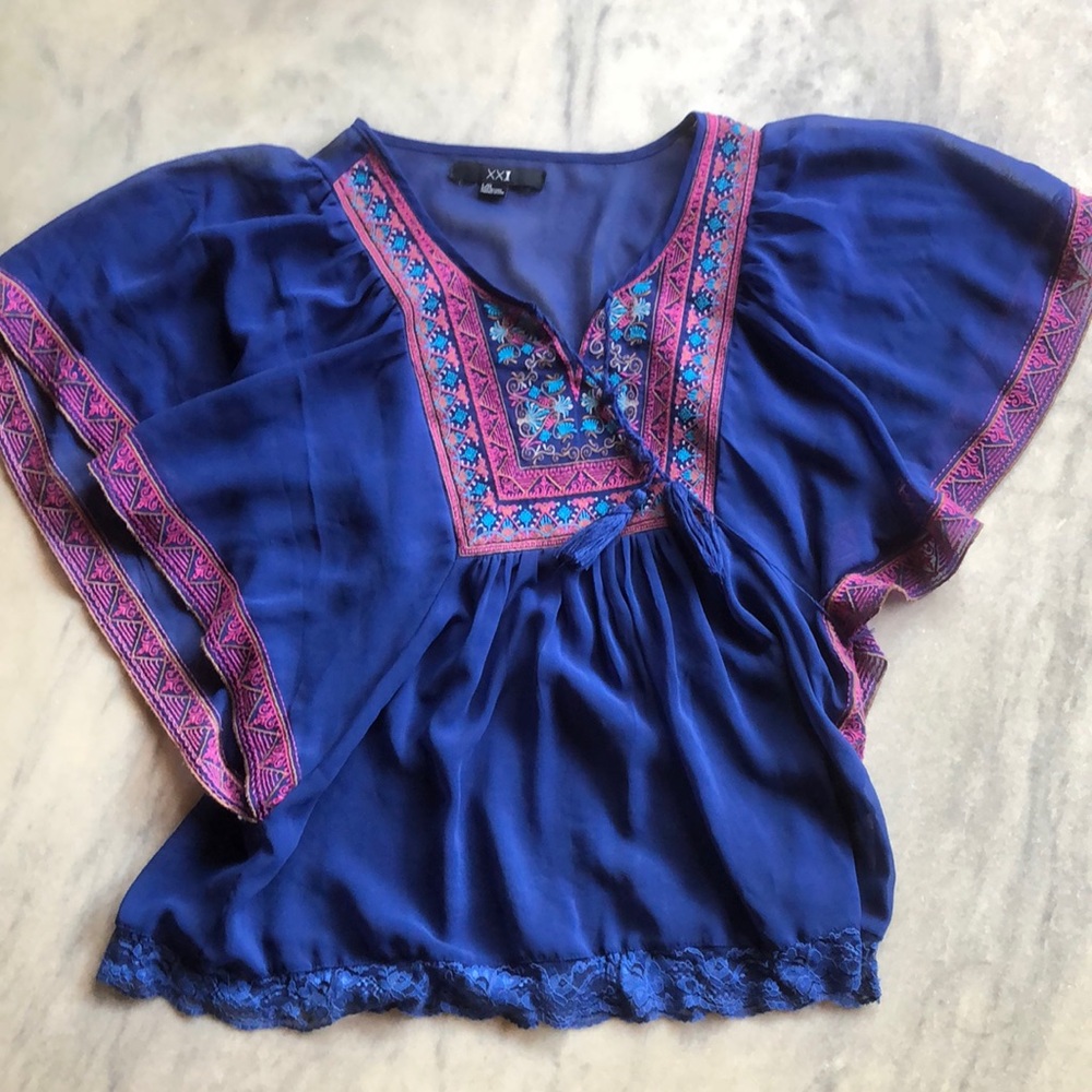 Forever 21 boho sheer top